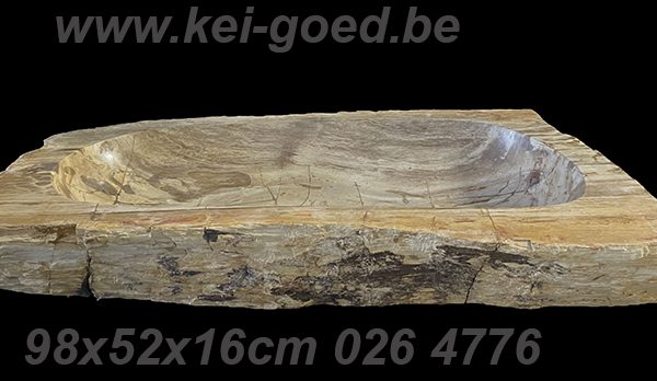 trog wastafel beige fossiel hout